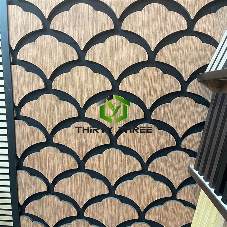 CE CARB Certified Fireproof 3D Gray Oak Acoustic Wood Panels